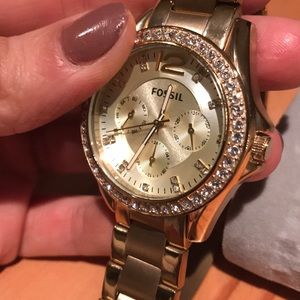 Gold Fossil Watch